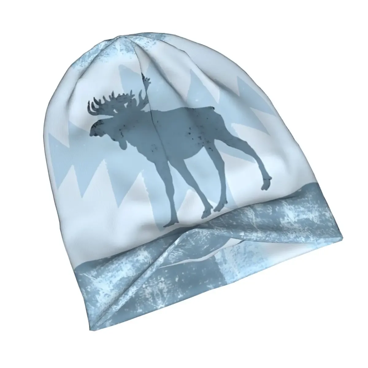 Ice Blue Moose Bonnet Homme Outdoor Skullies Beanies Caps For Men Novelty Hats