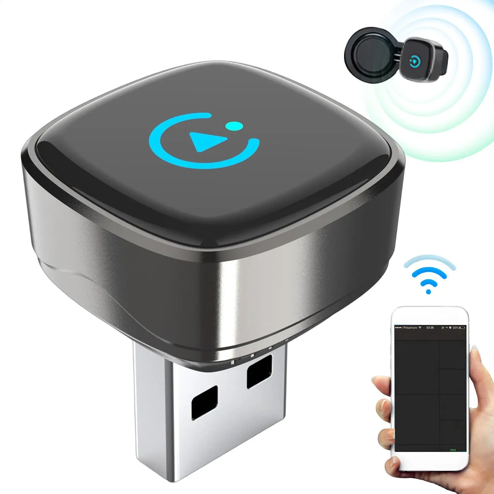 

Беспроводной адаптер Carplay для AndroidPhone Auto 2 в 1, проводное к беспроводному USB-соединение AI Box для автомобильного внедорожника, автофургона