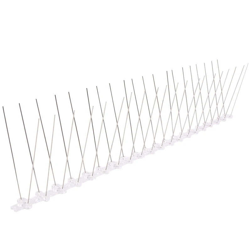 

ABSF 10 Pcs/Box Bird Spikes, Stainless Steel Bird Deterrent Spikes Cover For Fence Railing Walls Roof Yard