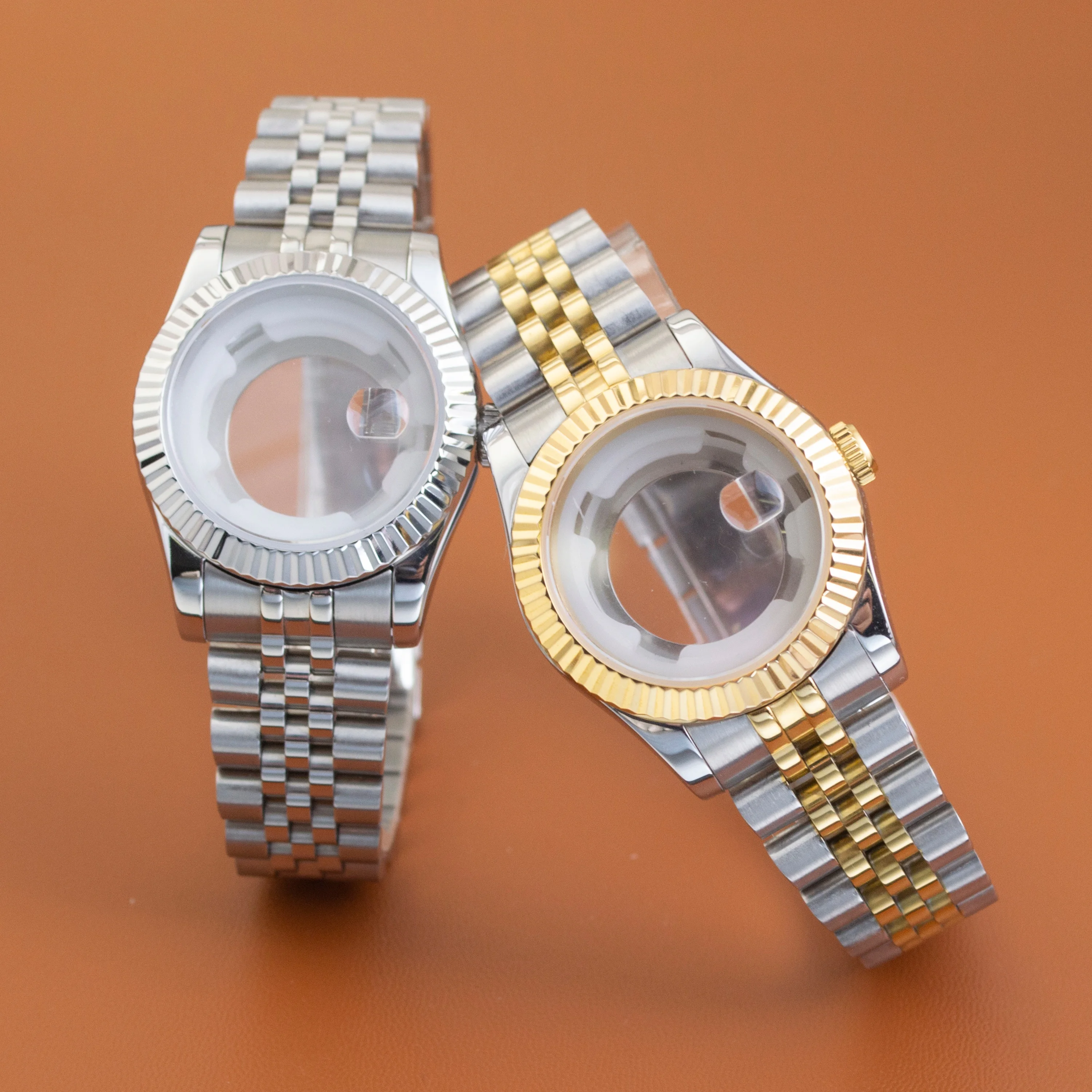 stainless-steel-nh05-watch-case-strap-33mm-watchcase-sapphire-glass-10bar-for-nh05-nh06-movement-datejust-women's-watch-case