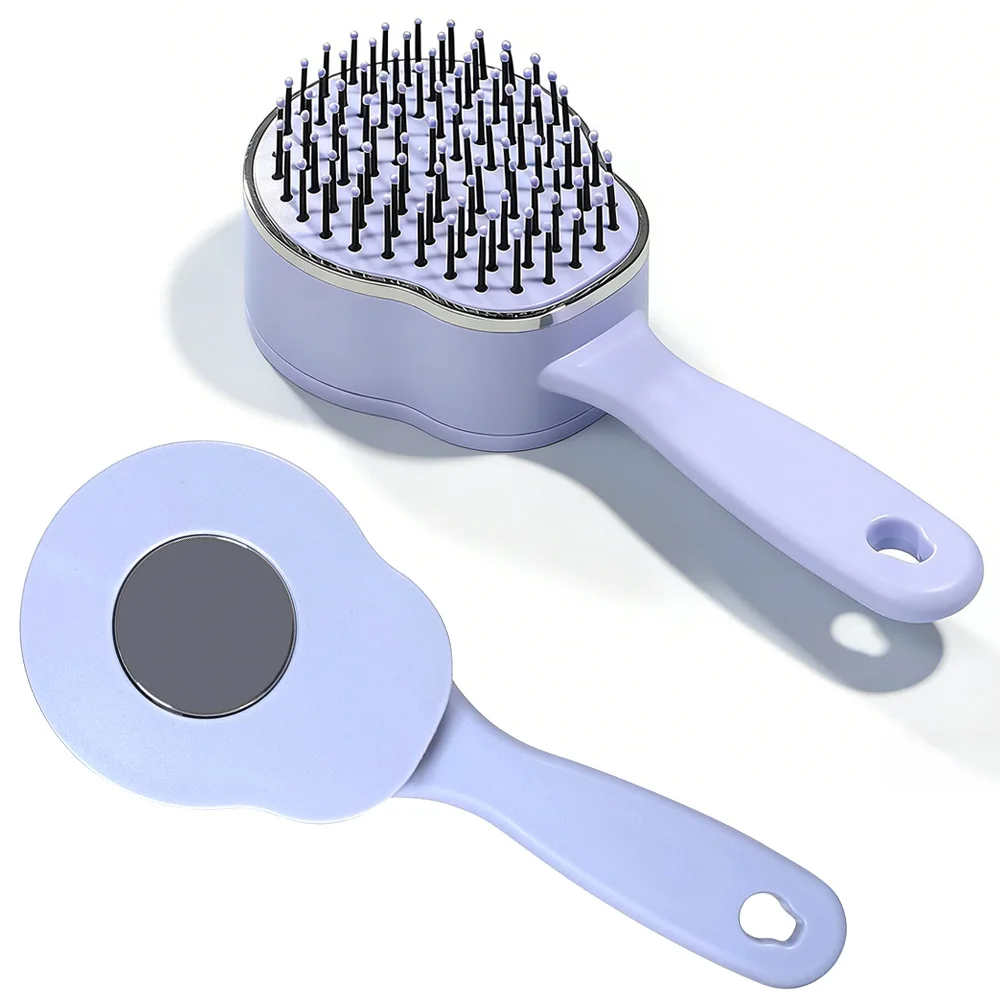 Hair Brushes Massage Comb Antitangle Static Hair Comb One-Key Self-Cleaning Hair Brush Wet Dry Detangling Scalp Hair Barber Comb