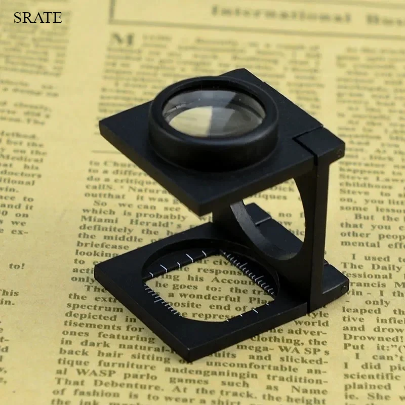 2PC 20X K9 Optical Glass Magnifying Glass All Metal Three-Folding Cloth Mirror Cropped Pigeon Eye Magnifier Helping Hands Loupe