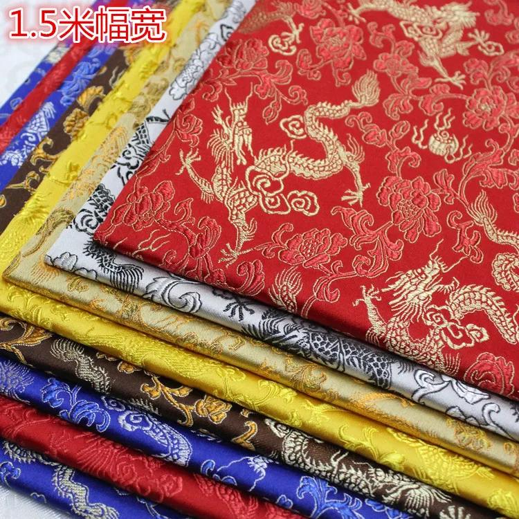 Chinese Style Cheongsam SuitClothing Jacquard Brocade Pattern Cloth Packaging Bag Cushions Pillow Hand-Woven Satin Fabric