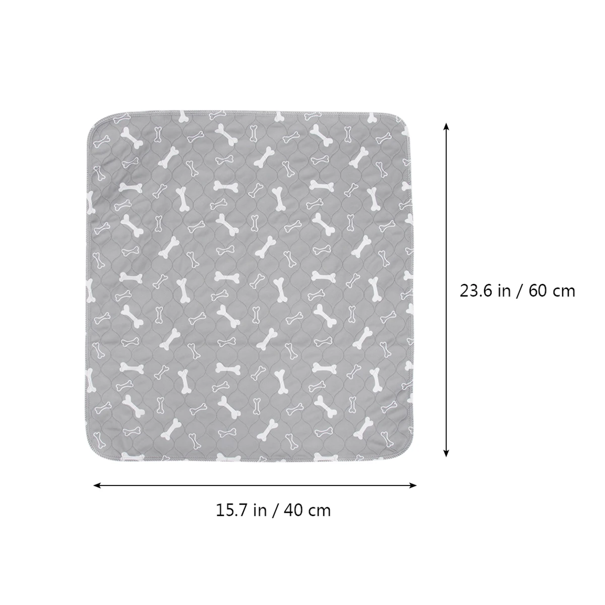 قطعة واحدة من وسادات تبول الكلاب الأليفة قابلة لإعادة الاستخدام وقابلة للغسل ومقاومة للماء وسجادة امتصاص سريعة لحماية مرتبة السرير (نمط عظمة رمادية 40 × 60 سم)