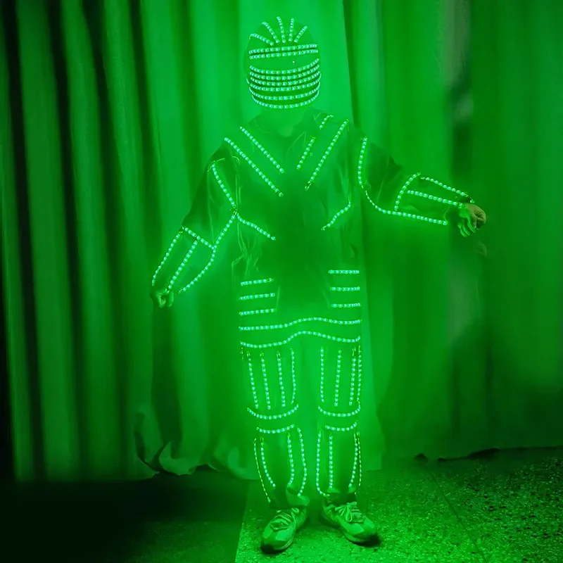 Full Color Change Led Stage Dance Robot Suit Performance Wear Led Luminous Robot Costume