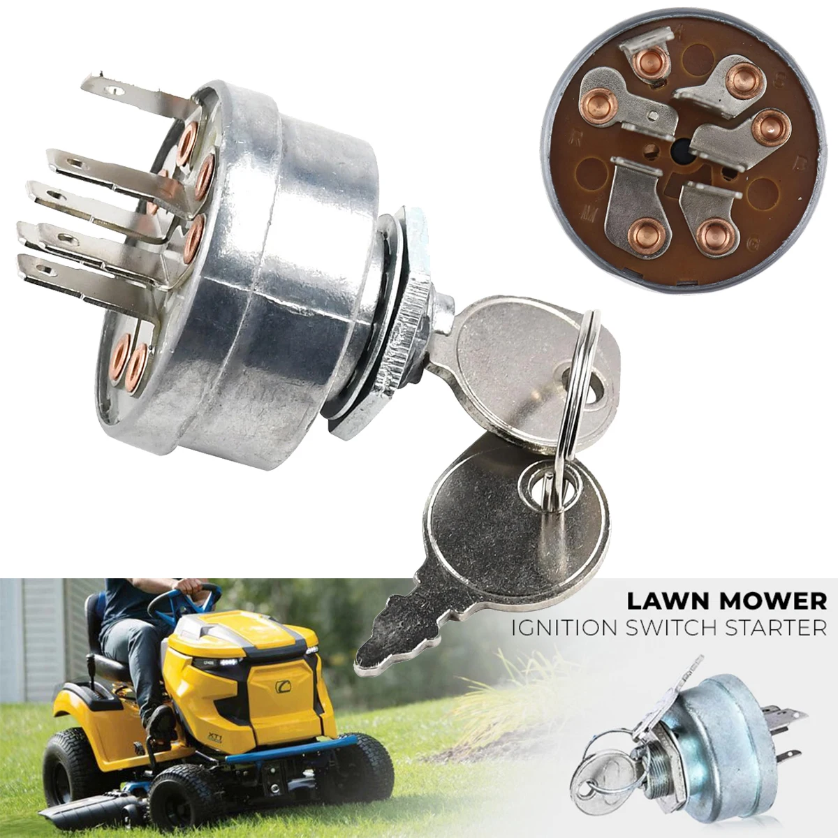 Lawn Tractor Mower Starter Ignition Switch AM38227 33-398 430-110 for Oregon John Deere 316 318 420-108 111 111H 112 112L 116
