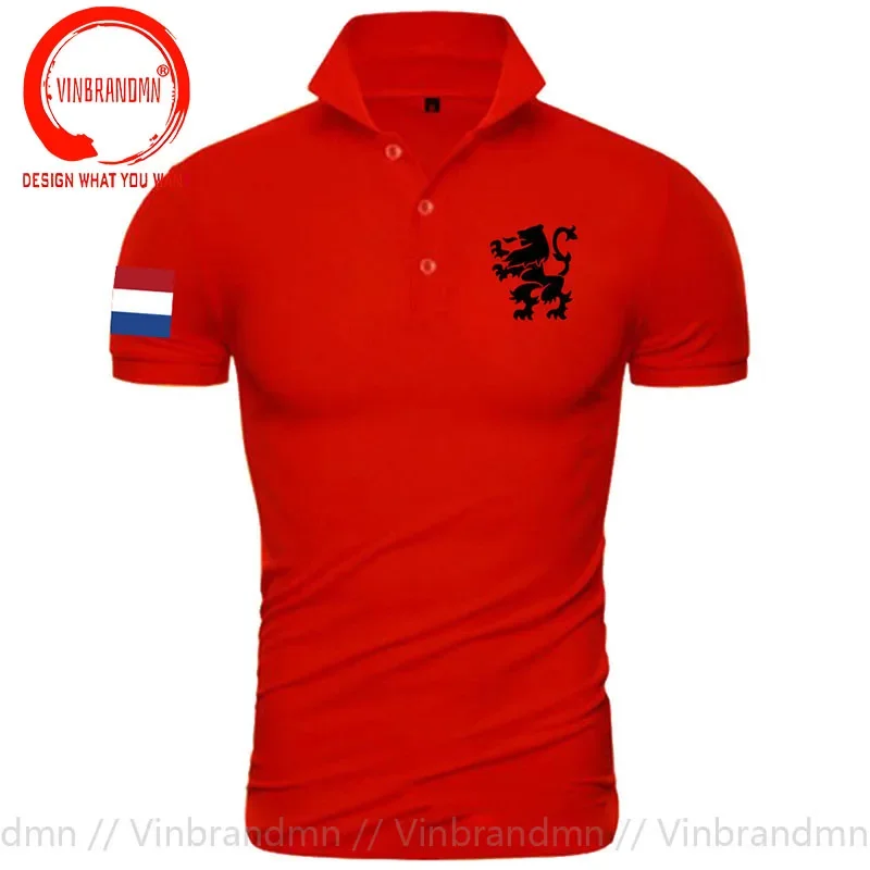 Funny Nederland Dutch Lion Coat of Arms Polo Shirt Men Netherland Amsterdam Polo Shirts Man Holland Polo T Shirts Camiseta Shirt view 5