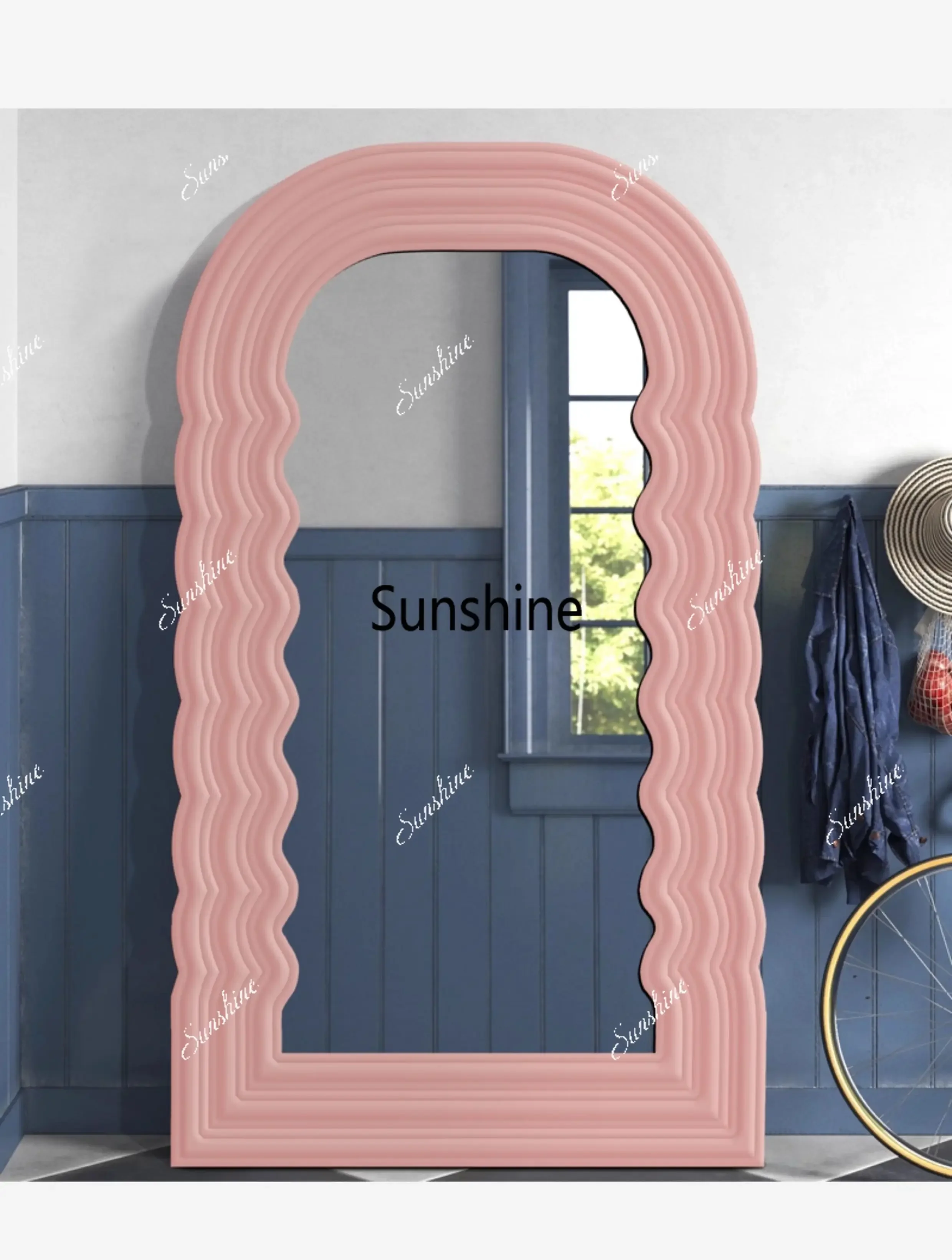 European style waves Light makeup mirror wall mirrors art Floor mirrors full body Room decoration Decorative Wall mirror DecorTJ