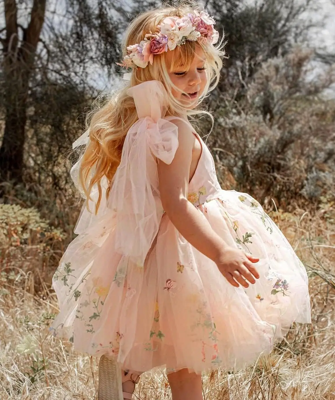 Vestidos da menina de flor para o casamento curto floral renda bordado tule crianças pageant vestido princesa para meninas vestidos