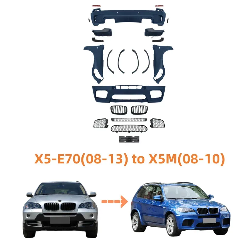 

Hc Body Kits 11-13 for E70 X5 Upgrade to X5M Bodykit Front Bumper Rear Bumper Round Eyebrow Fenders