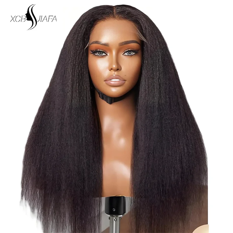 

34/36 Inch Long Natural Wig Human Hair Kinky Straight 13x4 13X6 HD Lace Front Wigs Human Hair for Women Pre Plucked 180% Density