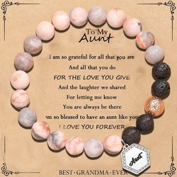 Elegant Bracelet with Round Beads Suitable for Auntie Valentine's Day Birthday Mother's Day Thanksgiving Gift Card Bracelet