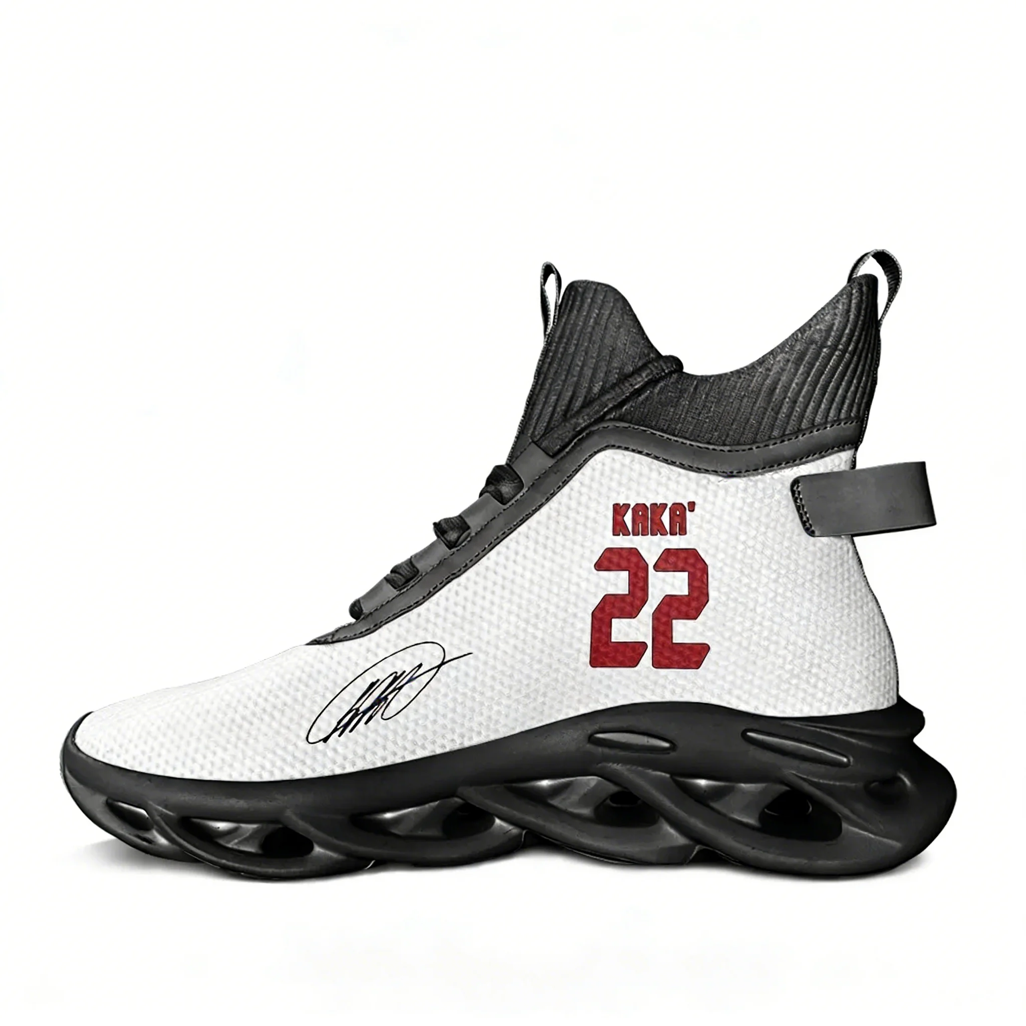 

Кроссовки Kaka No.22 High Top для мужчин и женщин, повседневные, с эластичной подошвой, черные, с индивидуальным дизайном в стиле бразильской футбольной звезды.