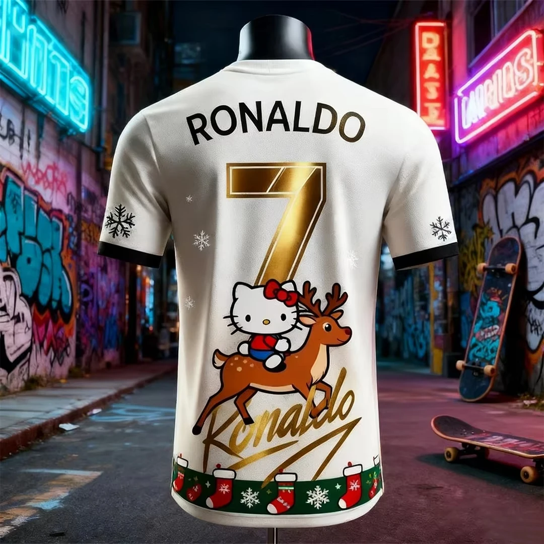 2025-26 Neue heiße Fußballtrikots, kreative Designs, schnell trocknende und atmungsaktive Outdoor-Sportmode, Weihnachtsedition, T-Shirts