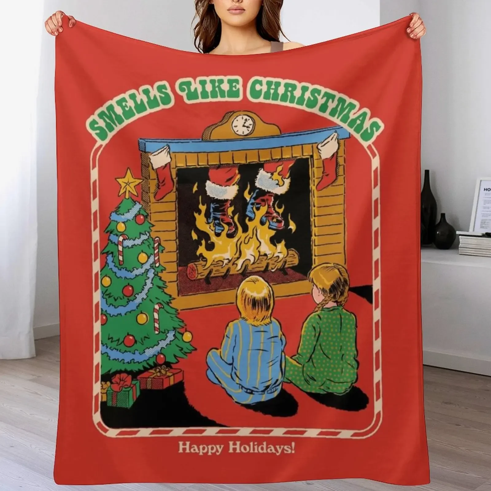 Smells Like Christmas Throw Blanket Stylish Decor Blanket Gift for Friends Roommate