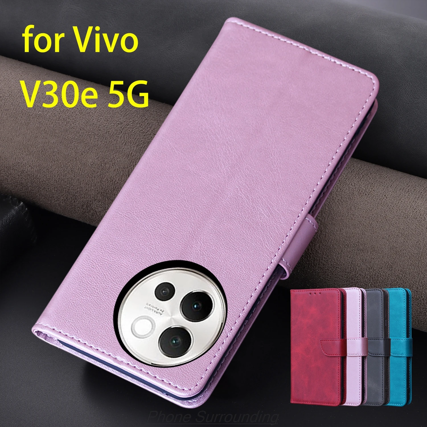 

Wallet Flip Cover Pu Leather Case for Vivo V30e 5G 6.78" Card Holder Phone Bags Protective Holster Capa Fundas Coque