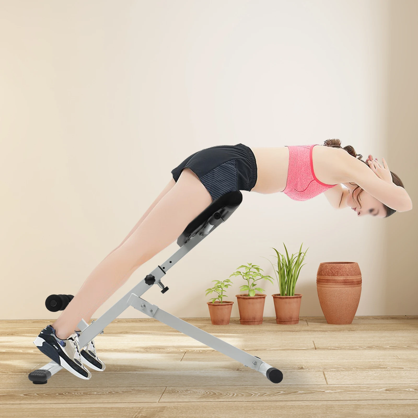 

Тренажер Stamina X для пресса и спины, регулируемая скамья для упражнений с гиперэкстензией и отжиманием, для домашних тренировок — белый