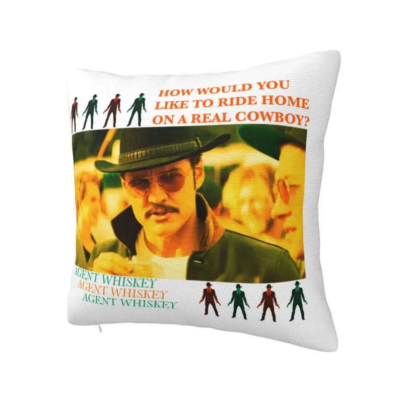 Pedro Pascal Cowboy Throw Pillow Case 40*40cm Decor Home Cushion Cover Velvet Polyester Pillowcase Double-sided Printing