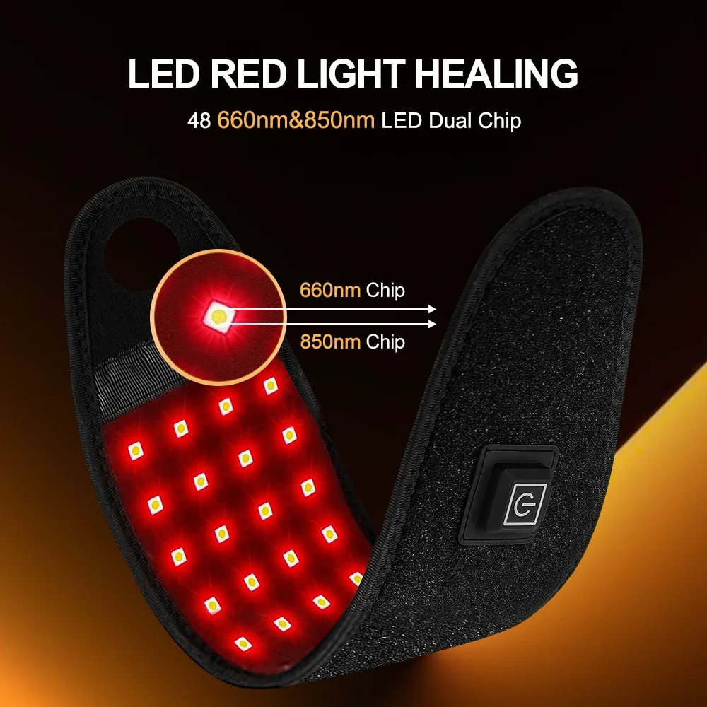 Infrared Wrist Guard Black Protective Gear Universal Left and Right 3 Levels Red Light Adjustment USB Plug Hand Joint Protection