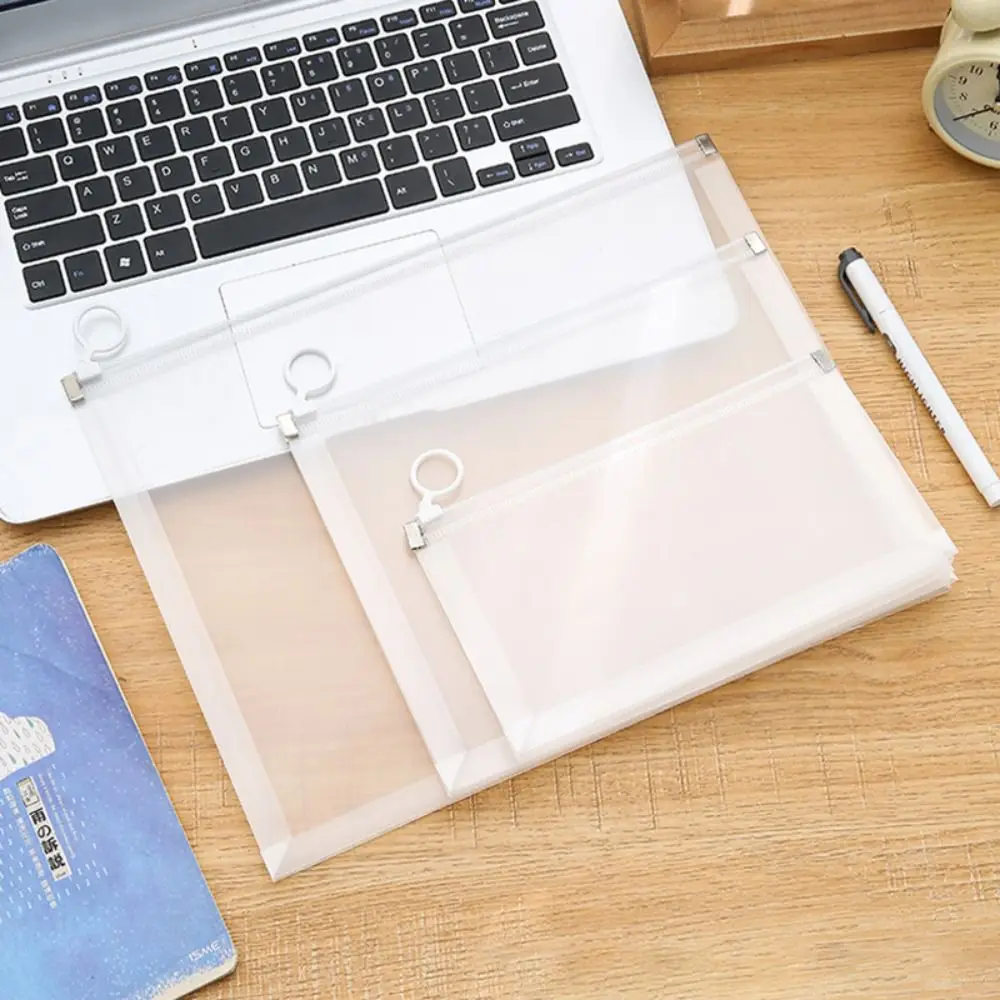Verdikte A4/A5/A6 Bestandstas Transparante Waterdichte Documentmap Handheld Rits Ontwerp Briefpapier Tas Cadeau