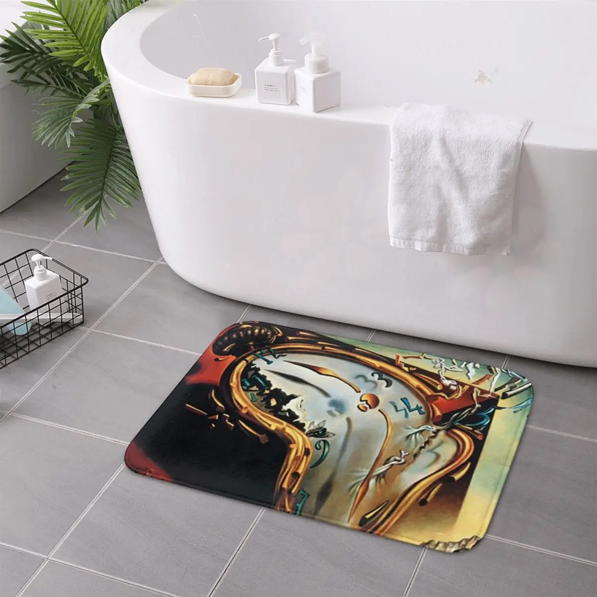 The Melting Clock Salvador Dali Pop Street Non-slip Doormat Floor Mat Cushion Carpet Rug for Kitchen Entrance Home Footpad Mats