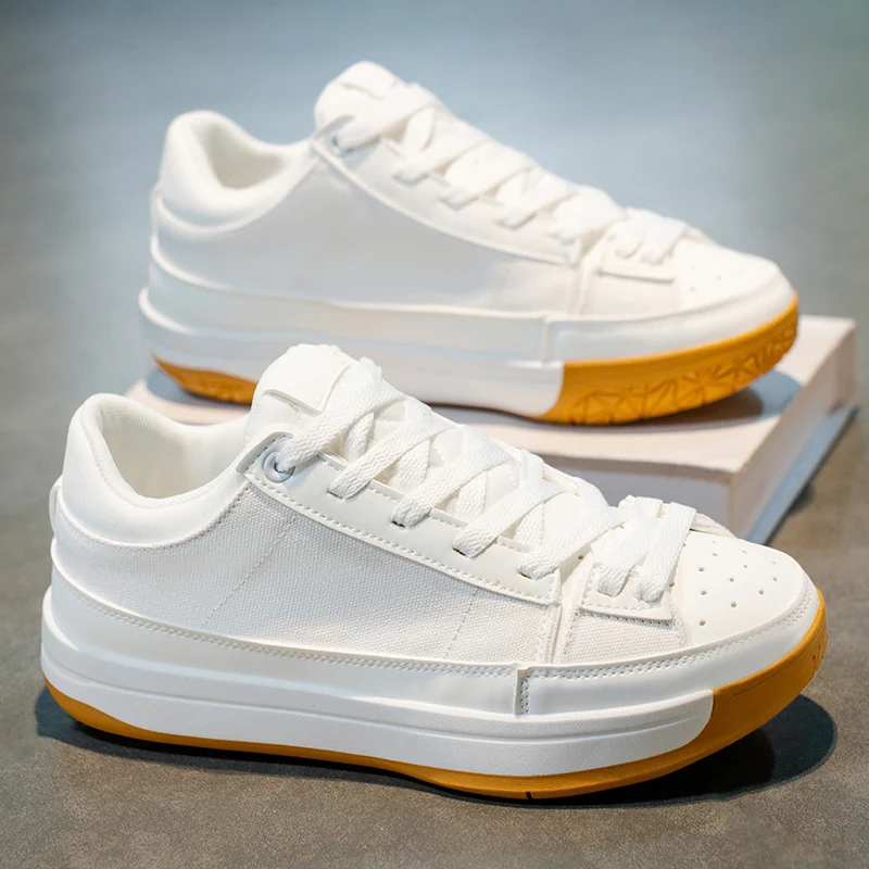 

2026 Men's White High-Top Sport Shoes, Casual Lace-up Sport Shoes, Breathable Low-top Sport Shoes, Suitable for Daily Walking.