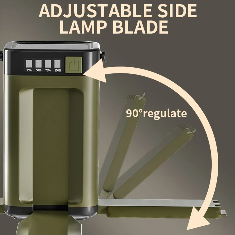 Solar Powered Camping Lantern USB Rechargeable Hanging Light Waterproof LED Atmosphere Tent Light for Outdoor Emergency Garden