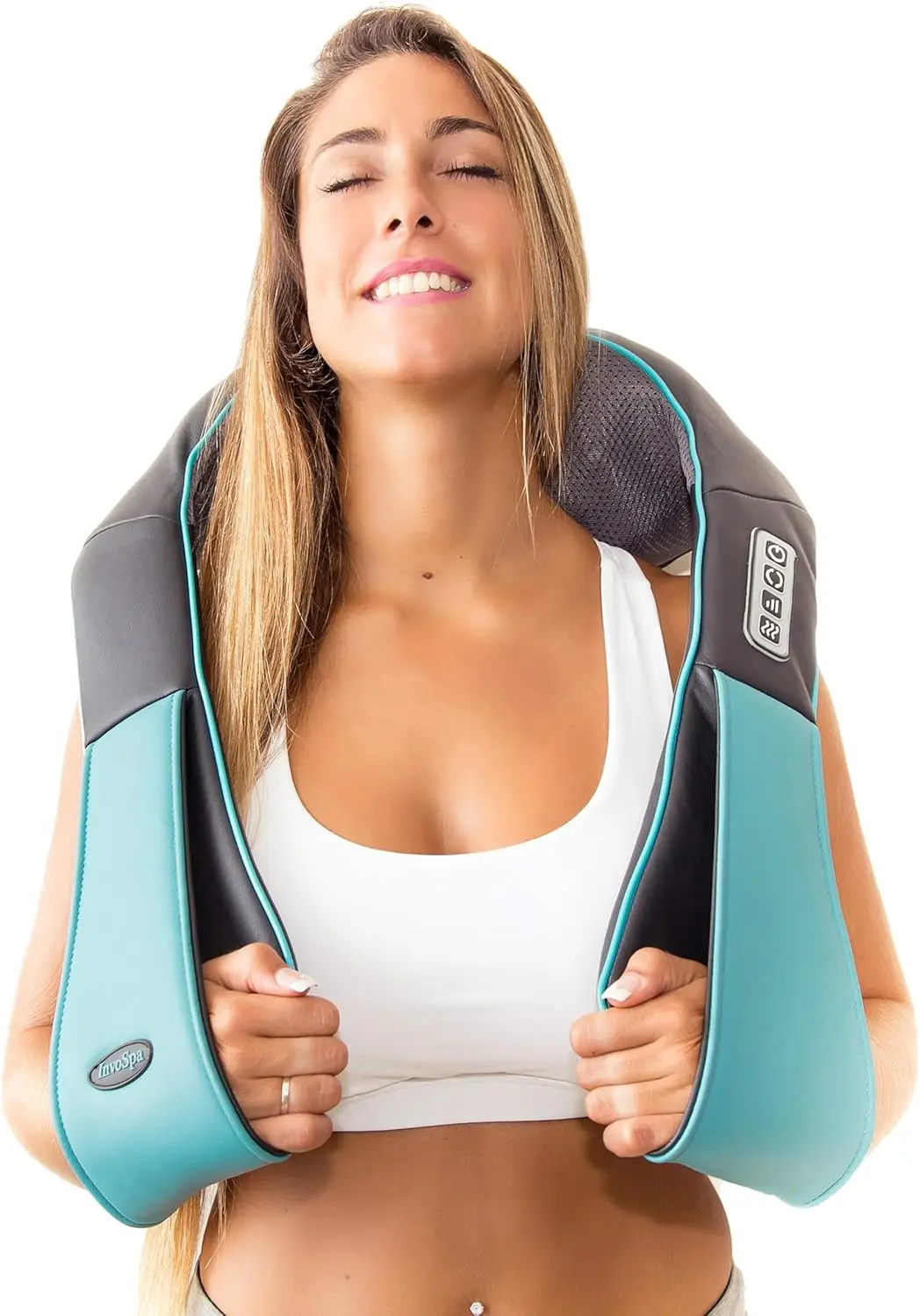 

Electric Shiatsu Neck and Back Massager with Heat - Deep Kneading Pillow for Full Body Relaxation