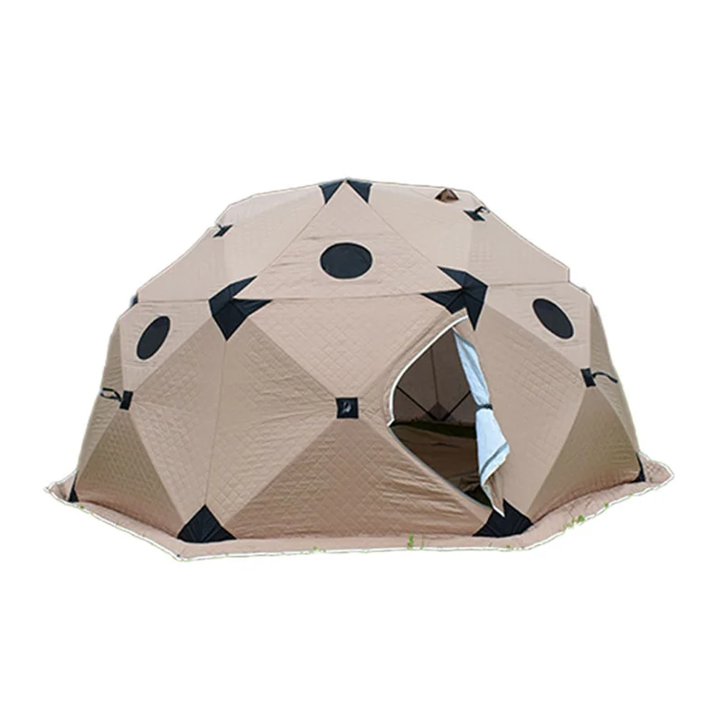 Outdoor Camping Octagon Winter Ice Fishing Dome Tent 3-4 Person Portable Light Weight Oxford Winter Ice Fishing Shelter