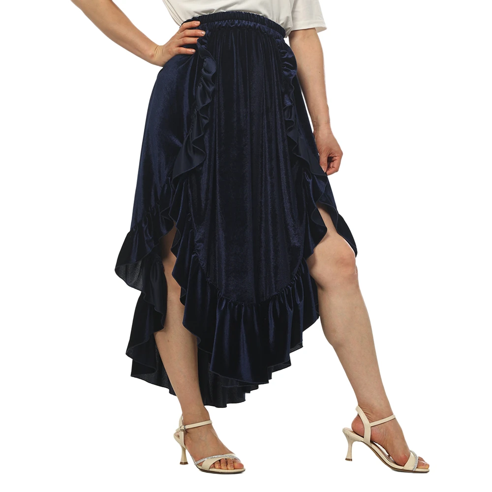 Gonne vittoriane Donna Gonne medievali rinascimentali Gonna Steampunk con volant alto e basso