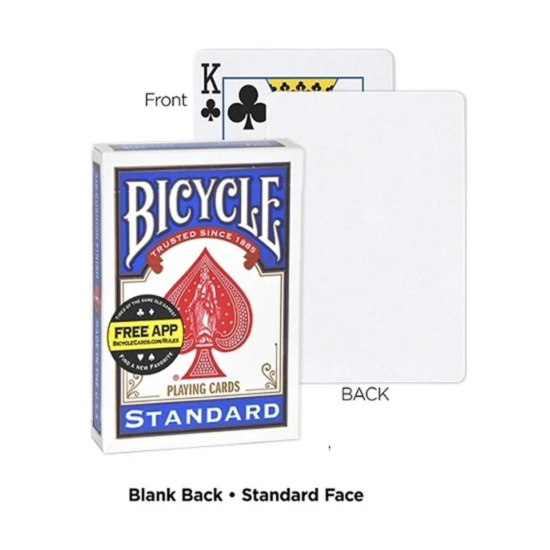 1 Deck Bicycle Blank Back Playing Cards Gaff Standard Magic Cards Special Props Close Up Stage Magic Trick for Magician Toys