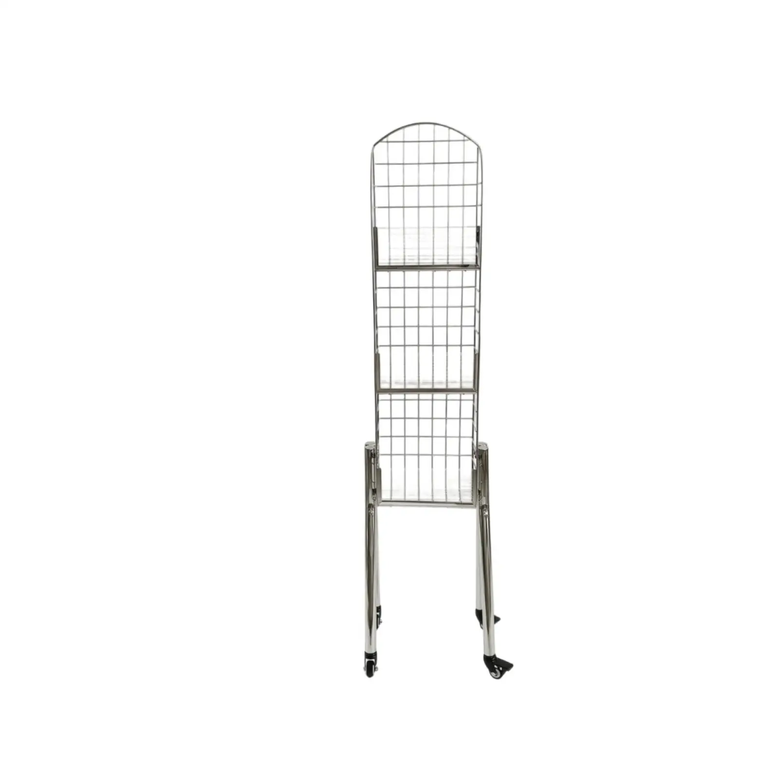 Compact 3 Layer Rolling Shelf Cart for Reading Nook Decorative Storage Rack with Arched Design