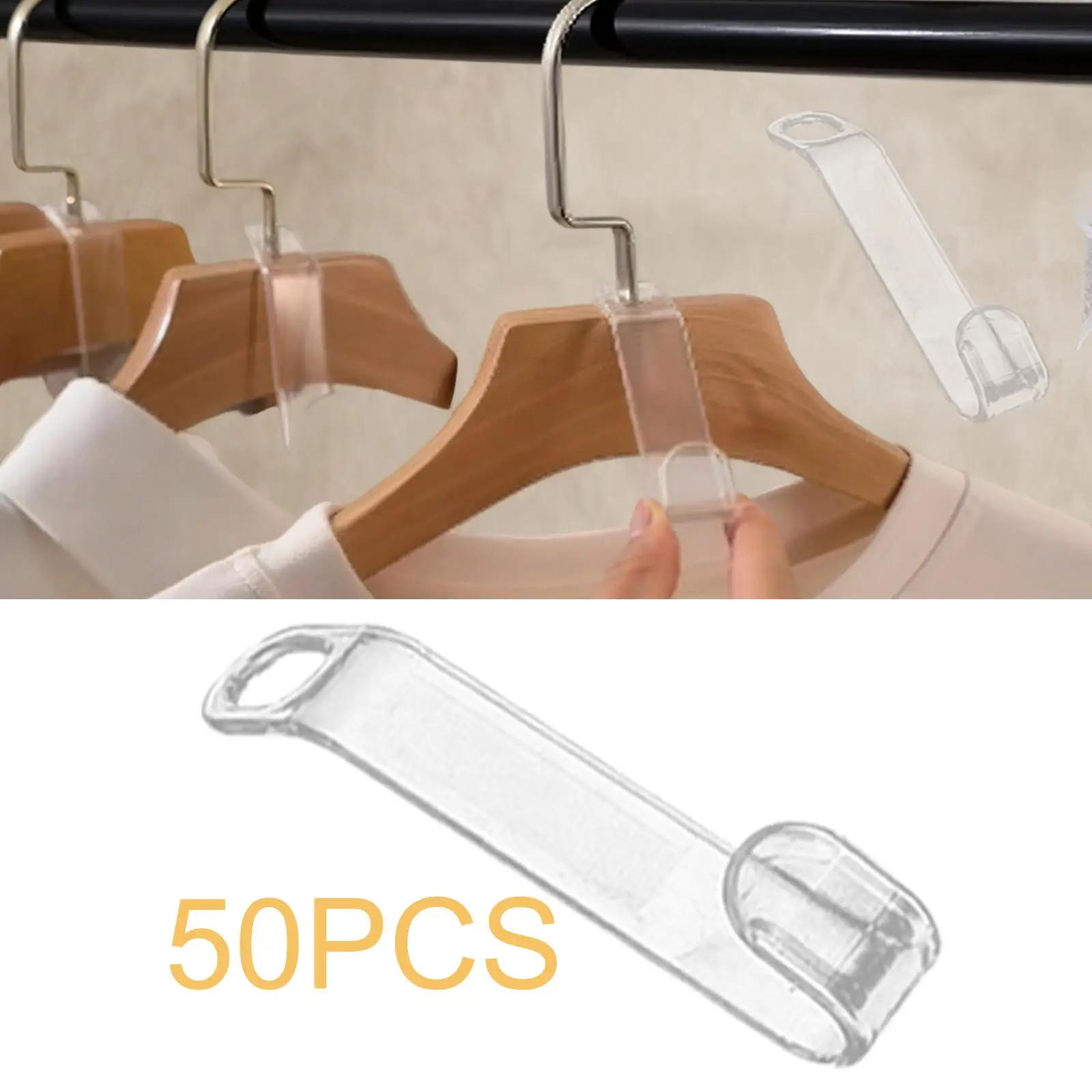 50 قطعة شماعة ملابس موصل خزانة منظم واضح لفساتين القمصان