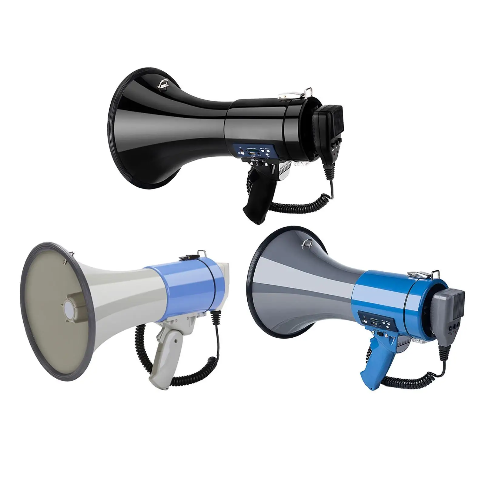 

Megaphone Bullhorn 50W with Microphone, Gift, Portable Amplifier Bullhorn Speaker for Outdoor Activities Events Market