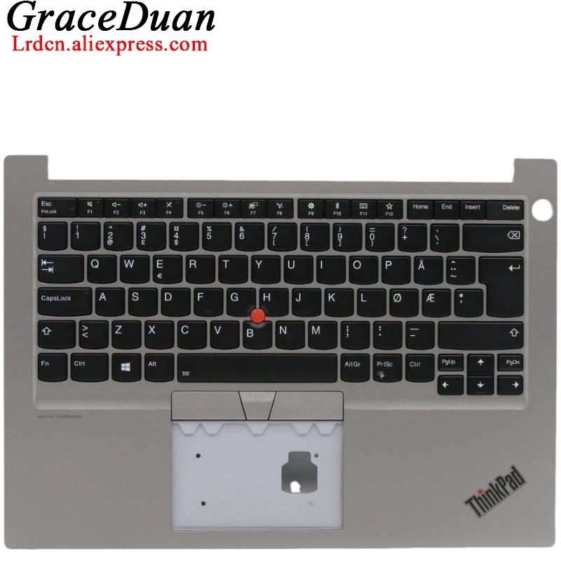 

NO Norwegian Silver Keyboard Upper Case Palmrest Shell Cover For Lenovo Thinkpad E14 Gen 1 G1 5M10W64423