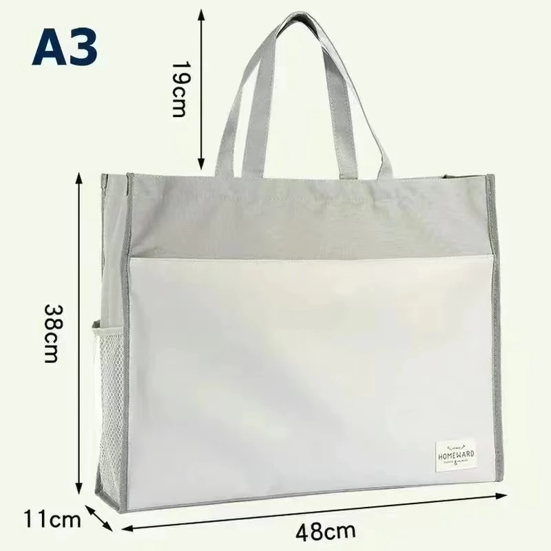 Bolsa organizadora portátil de documentos para mulheres, arquivo A2 grande A3, bolsa com zíper, pasta A3, sacos de armazenamento, moda simples