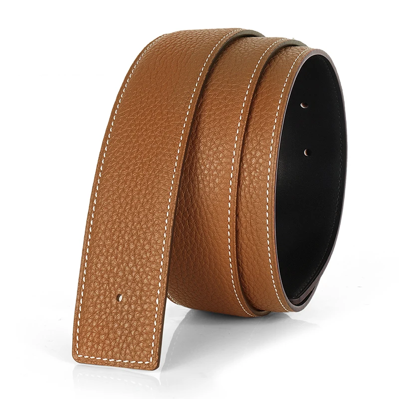 

Luxury Designer Brand Cowhide Belt Men High Quality H Buckle Replacement Belt Buckleless 3.2/3.8cm Jeans Business Waistband