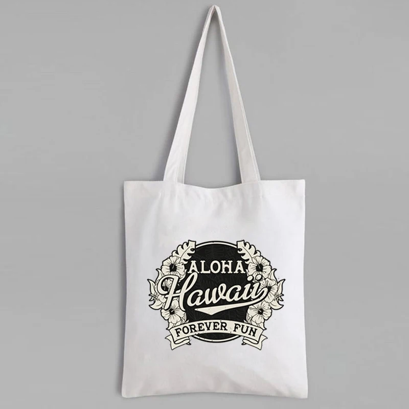 Canvas Bag Aloha Vacation Totebag Reusable Designer Tote Bag Floral Eco Friendly Products Fashion Custom Shopping Bags L