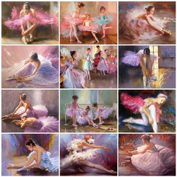 Pittura diamante quadrato pieno per numero balletto 5D ricamo ritratto strass punto croce mosaico ragazza Decor per la casa