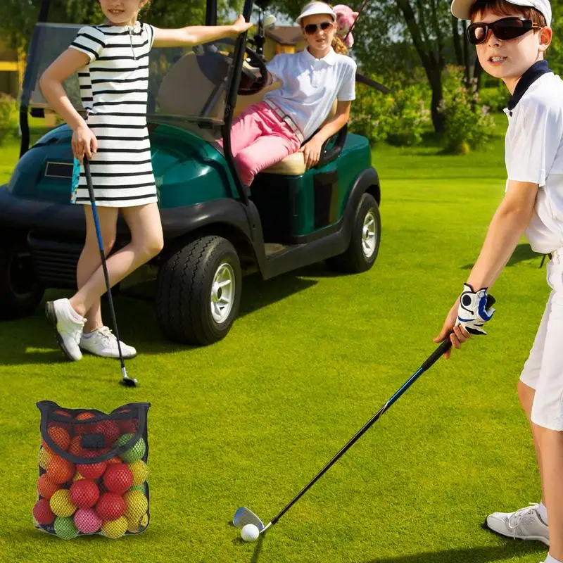 Bolsa de almacenamiento de pelotas de Golf, bolsa de malla de nailon multiusos, bolsa de ahorro de espacio para pelotas de tenis, bolsa de red negra