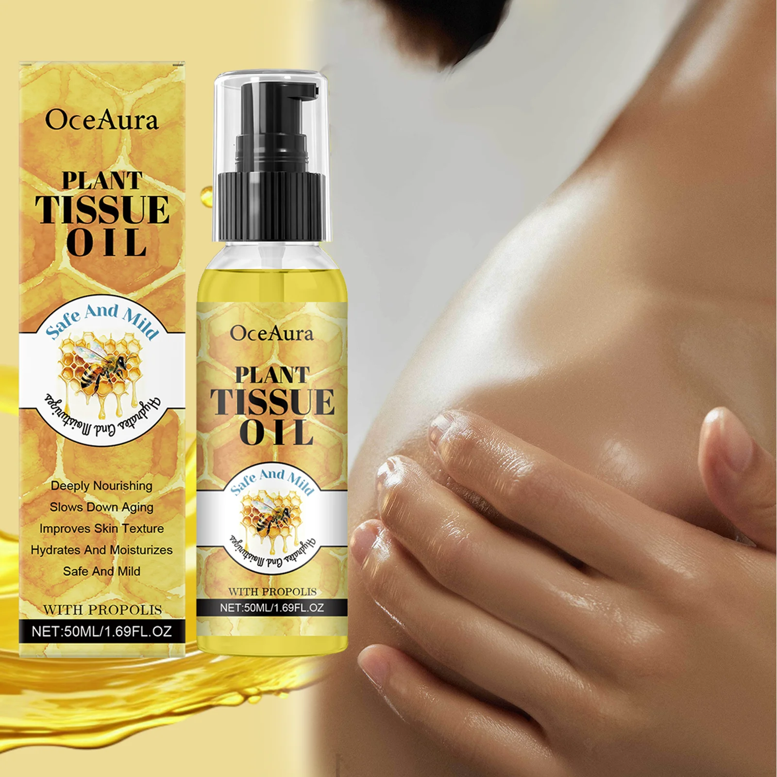 

Premium Honey Nourishing Body Oil Hydrating Dry Skin Remedy Winter Skincare for Flaky & Chapped Skin Non-Greasy Soothing Redness