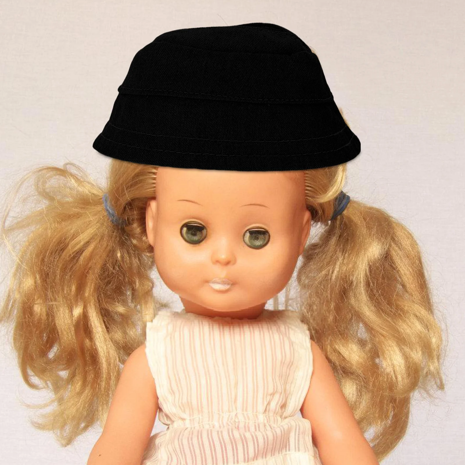 17 Cm Mini Bucket Hat for 17 Cm Fabric Figures Open Design Easy Maintenance Vibrant Color Lasting Shape for Craft and Display