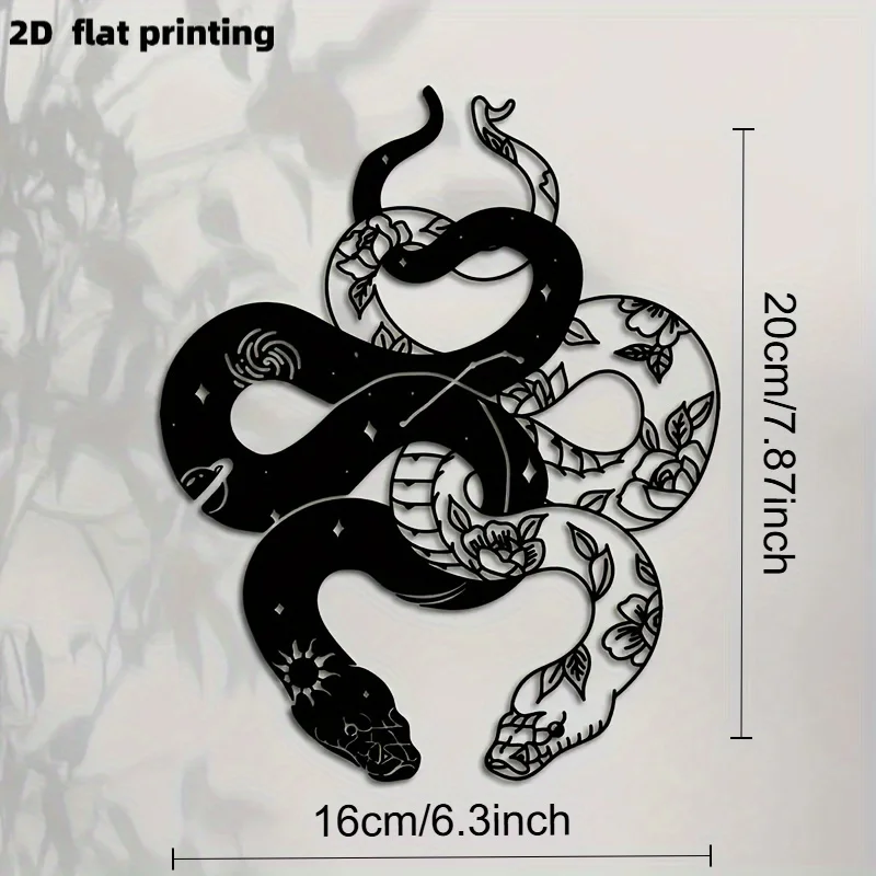 2D Flat Print, Stylish Two-Headed Snake Acrylic Wall Art - Acrylic Design, Suitable for Interior Decoration, Modern and Classical Wall Hangings, Perfect for Decorating Living Rooms or Offices view 6