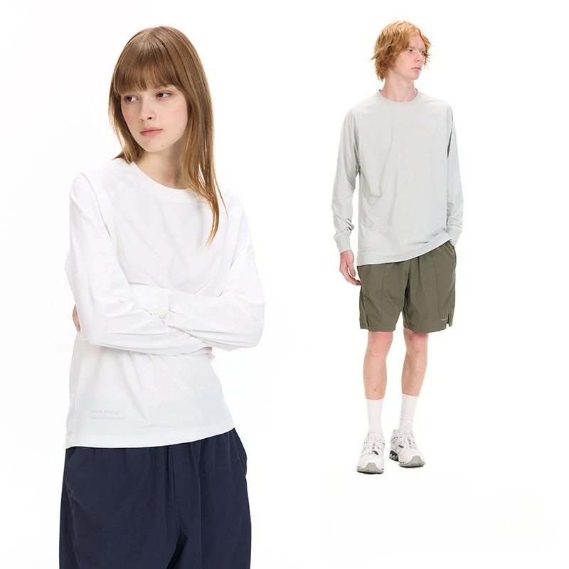 เสื้อยืดแห้งเร็วสำหรับปั่นจักรยานและวิ่ง ระบายอากาศได้ดี ป้องกันรอยยับ เสื้อแขนยาว ซับเหงื่อ