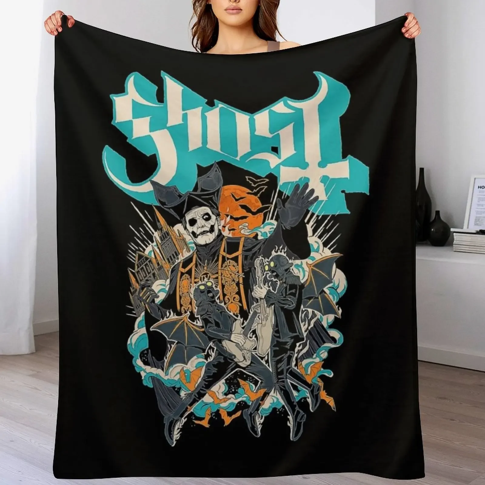 

Ghost - Impera Logo Throw Blanket Multi-Purpose Sofa Quilt Summer Beddings Flannel Blankets