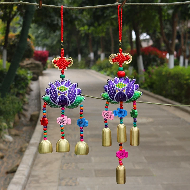 2pcs wholesale backpack bag home CAR wall efficacious Mascot Southeast Asia Buddhism Lotus  FENG SHUI Door bell lucky