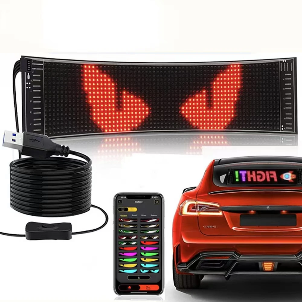 

LED Matrix Panel Pixel Advertising Scrolling Bright LED Signs Flexible USB Car Sign Light for Shop Bar Party Festival Decor Sign