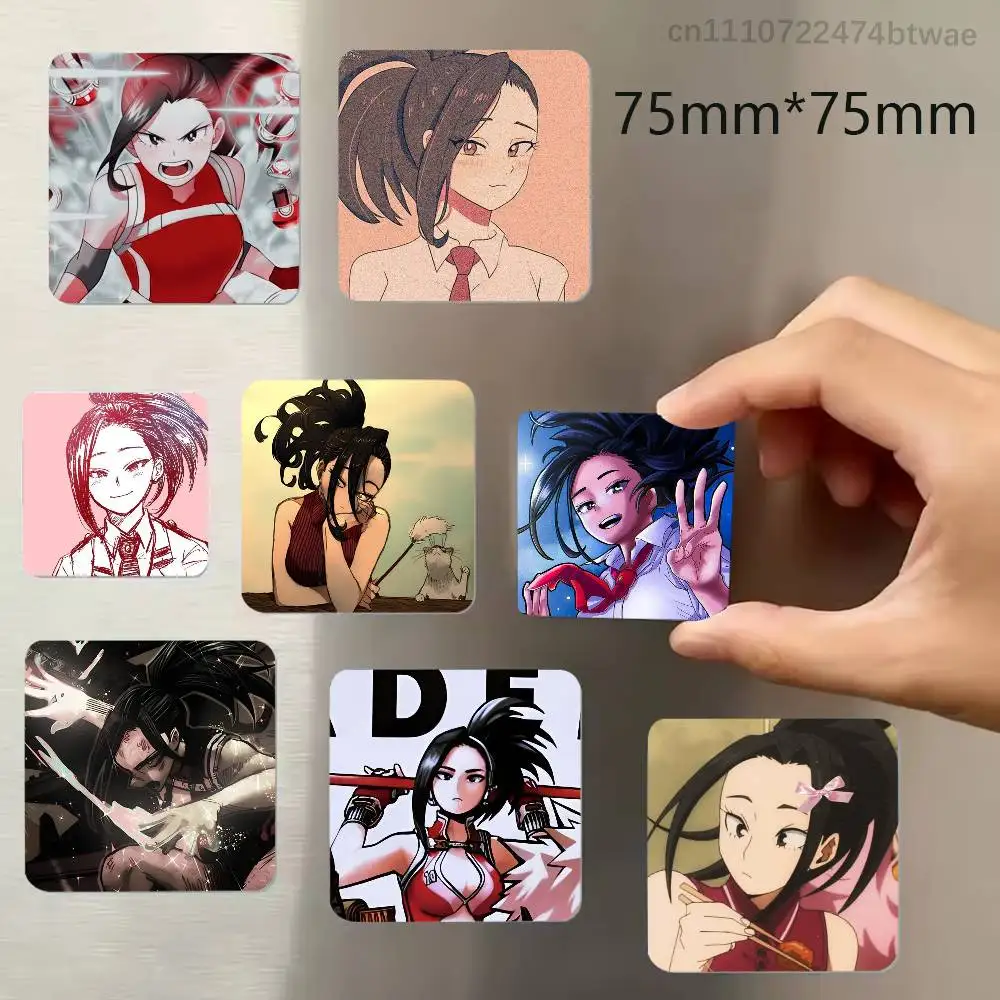 Imanes para Refrigerador MHA Y-Yaoyorozu Momo, Decoraciones Magnéticas con Diseño de Dibujos Animados, Regalos Creativos