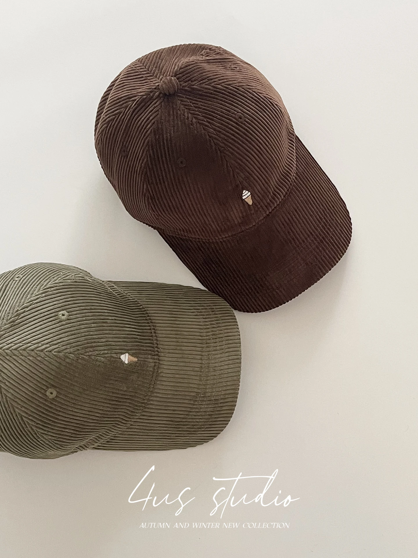 Embroidered Corduroy Baseball Cap for Women, All-Season Versatile Soft Top Curved Brim Duckbill Cap, Face Slimming