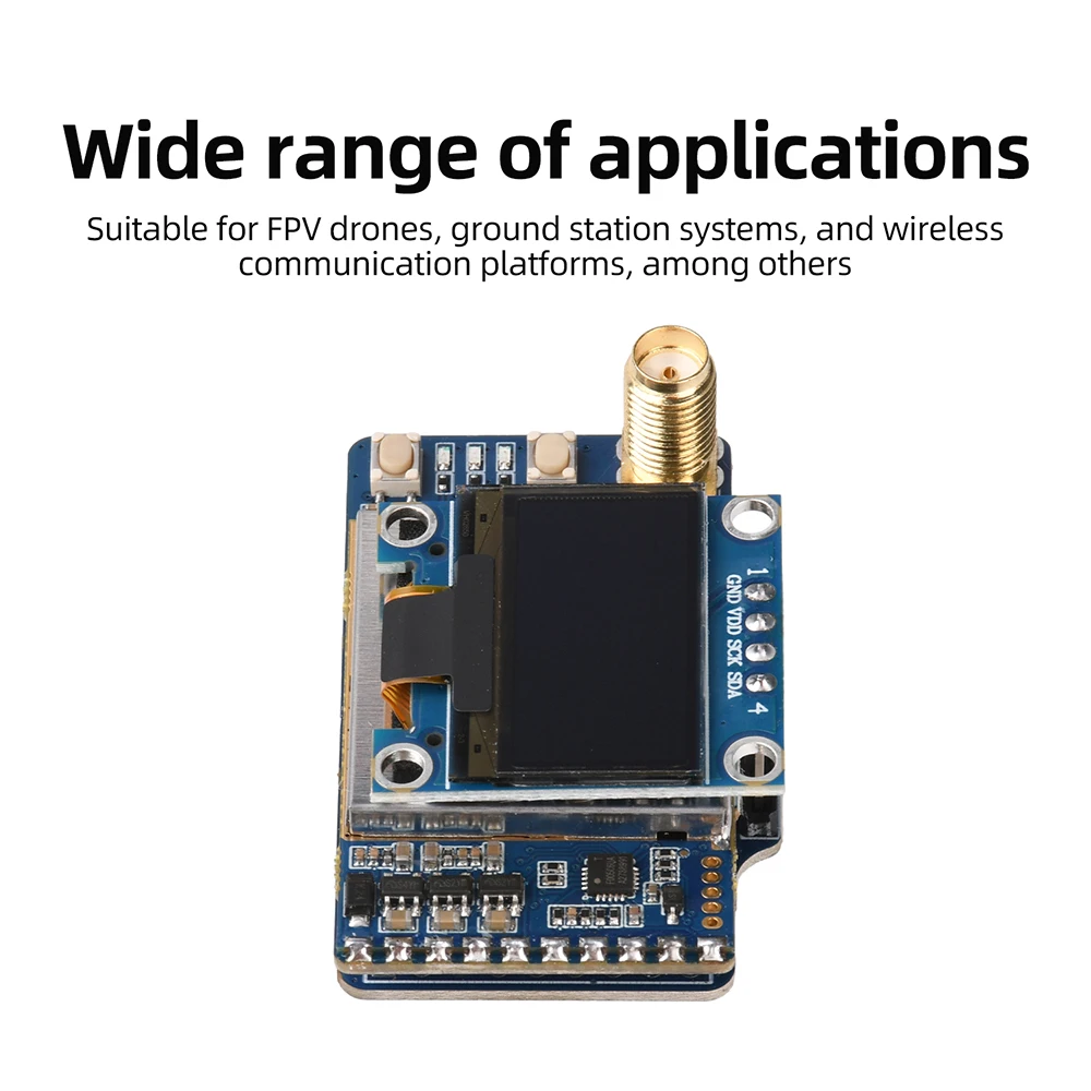 VRX-75DF FPV-Videoempfänger 6,1-7,2 GHz 64-Kanal-Analog für Drohnen mit 0,96-Zoll-OLED-Display – Detail 4